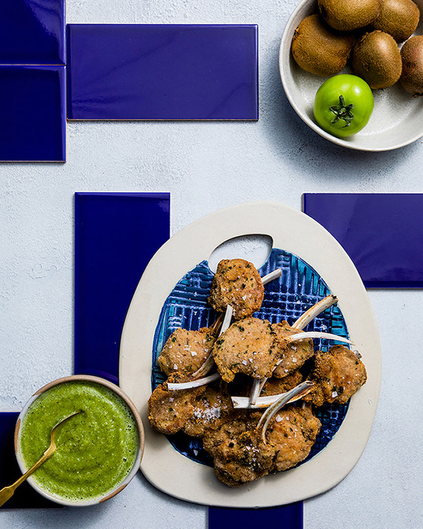Crumbed Lamb Culets with Kiwi Salsa Verde – Simply Good Foods