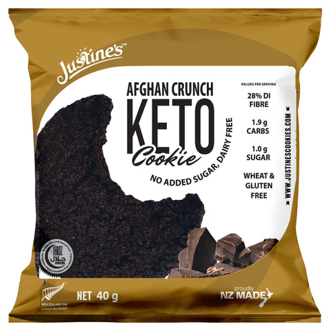 Justines Keto Afghan Crunch Cookie 40G x Pack of 12