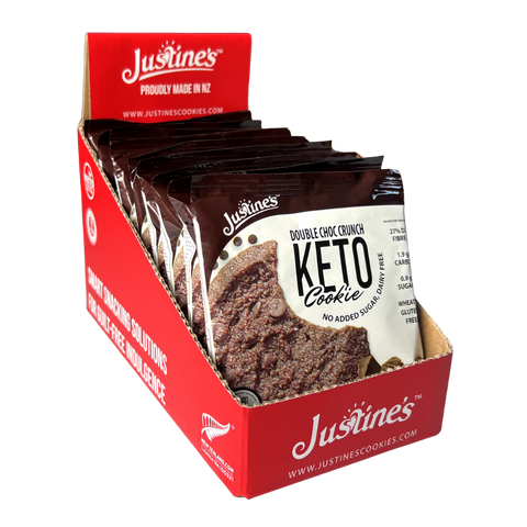 Justines Keto Double Choc Crunch Cookie GF 40g x Pack of 12
