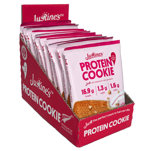 Justines Protein Raspberry White Choc 60g x Pack of 12
