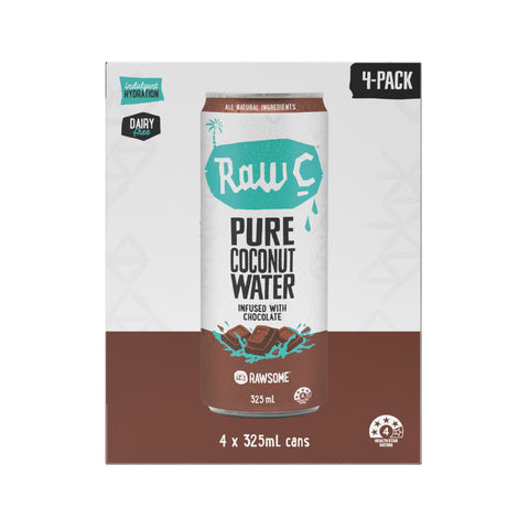 Single Raw C Coconut Water Infused with Chocolate 325ml (4-pack)