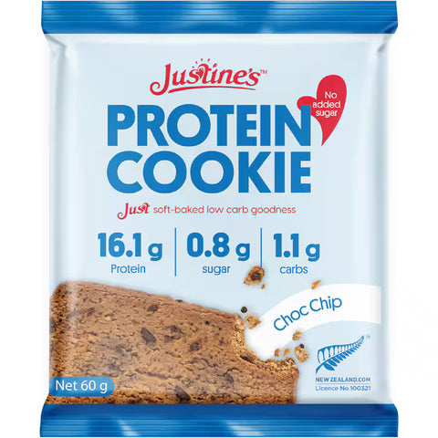 Justines Protein Cookie Choc Chip GF 60g  x Pack of 12