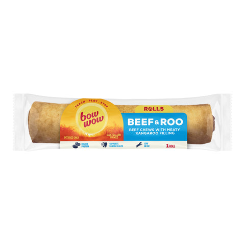 Bow Wow Beef & Roo Roll 1Pack - Carton x24 Rolls