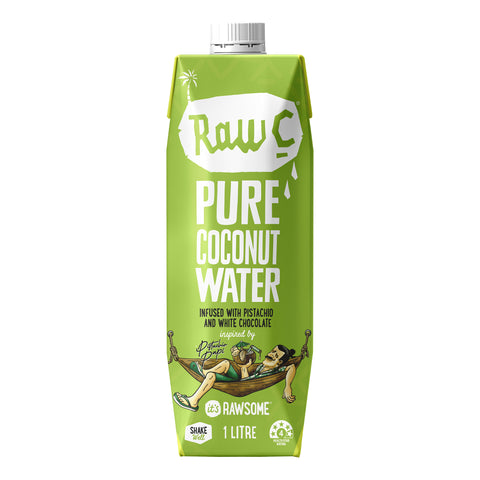 Raw C Pistachio & White Chocolate Coconut Water 1L - Carton x 6