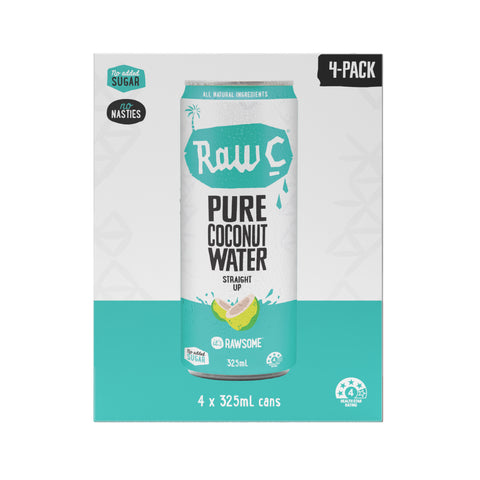 Single Raw C Pure Natural Coconut Water 325ml (4-pack)